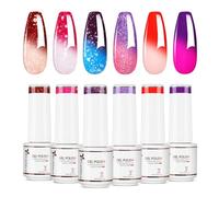 Nicedeco Gel Nail Polish 6pcs, Long Lasting Soak Off U V Led Nail Color Changing Soak Off LED U V Gel for Nail Art Manicure Salon DIY Kit 51