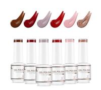 Nicedeco Gel Nail Polish Set, UV/LED Gel Polish,Nail Art Manicure Pedicure, Salon & Home Use - Long Lasting & Easy to Apply 6pcs x 8ml-Kit15