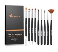 Nicedeco Nail Art Brushes 9pcs, Double-ended Nail Dotting Tool Gel Polish Liner Brushes Design Pen For Nail Drawing and Nail Paint Small Detail Brushes Manicure Design Set