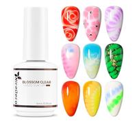 Nicedeco Nail Blooming Gel, 15ml UV LED Clear Blossom Gel Polish for Nail Decoration, Spreading Effect, Nail Painting, Marble, Watercolor Nail Art Design Manicure