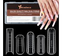Nicedeco Poly Extension Gel Dual Nail Forms, 120pcs Nail Molds for Builder Extension, 5 Style 12 Size Dual Forms for Gel Nail Tips Nail Art Design Salon DIY Kit 2