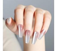Nicedeco Press On Nails - Full Cover French False Nails Neutral Nails, Includes 30pcs False Nails, Adhesive Tabs, Manicure Stick, Mini File, Prep Pad, for Women and Girls Nail Art 005