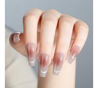 Nicedeco Press On Nails - Full Cover French False Nails Neutral Nails, Includes 30pcs False Nails, Adhesive Tabs, Manicure Stick, Mini File, Prep Pad, for Women and Girls Nail Art 003