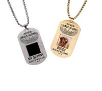 NICEDREAM Personalised Heat-Activate Hidden Photo Necklace for Men Custom Dog Tag Pendant with Name Picture and Text for Women Father Boyfriend Anniversary Memorial Gift for Loss of Pet Family Friend