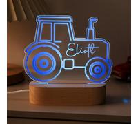 NICEDREAM Personalised Tractor Excavator Night Light, Custom Name Adjustable Car LED Light for Kids, 7-Color Changing Acrylic Digger Desk Lamp, Room Decor Birthday Gift or Children Boys Men Farmer