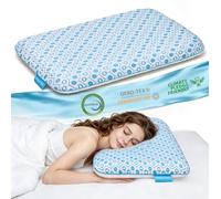 Niceeday High Quality Ultra Thin Memory Foam Pillow, 2.25 Inch Low Neck Support Pillow with Cooling Gel, Breathable Flat Pillow for Stomach and Back Sleepers, Washable Cover