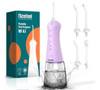 Nicefeel Dental Irrigator - Fast Charge Cordless Teeth Cleaner 3 Modes Portable Oral Irrigator IPX7 Waterproof Electric Dental Water Flosser for Tonsil Stone 300 Tank