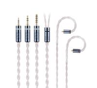 NICEHCK SnowAg IEM Cable, 4 Core Earphone Upgrade Cords, 4N Pure Silver Earbuds Cables, in Ear Monitor Cord for Audiophile Musician (3.5mm MMCX)