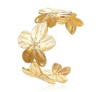 NICEIGHT 18K Gold-Plated Cuff Bracelet for Women Irregular Adjustable Open Bangle Cuff Bracelets Chunky Wide Multi-Layer Hammered Cuff Bracelet, Copper, no gemstone