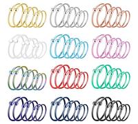 NICEIGHT 36Pairs 20G 316L Stainless Steel Nose Rings Hoops for Women Men Nose Hoops Colorful Helix Earrings Hoop Cartilage Tragus Earrings Lip Rings Nose Piercing Jewelry 7/8/10mm, Metal, no gemstone