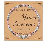 NICEIGHT Tiny Natural Stone Beaded Bracelets for Women Sometimes You Forget You're Awesome Inspirational Gifts Bracelets Mothers Day Graduation Christmas Birthday Gifts for Mom Friend Sister, Stone