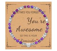 NICEIGHT Tiny Natural Stone Beaded Bracelets for Women Sometimes You Forget You're Awesome Inspirational Gifts Bracelets Mothers Day Graduation Christmas Birthday Gifts for Mom Friend Sister, Stone