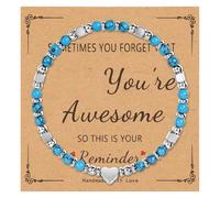 NICEIGHT Tiny Natural Stone Beaded Bracelets for Women Sometimes You Forget You're Awesome Inspirational Gifts Bracelets Mothers Day Graduation Christmas Birthday Gifts for Mom Friend Sister, Stone