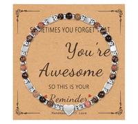 NICEIGHT Tiny Natural Stone Beaded Bracelets for Women Sometimes You Forget You're Awesome Inspirational Gifts Bracelets Mothers Day Graduation Christmas Birthday Gifts for Mom Friend Sister, Stone