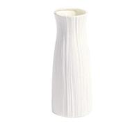 Nicejoy Plastic Nordic Vase for Dried Cut Flowers, Modern, White, Oval, 9x9x23.5cm/3.54x3.54x9.25 inch, Wedding, New Year, Decorative Vase