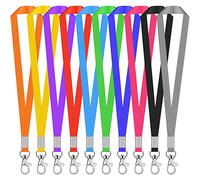 NiceLand 10 Pcs Landyard Neck Strap, Office Lanyard, Nylon Neck Strap,Flat Neck Lanyards with Swivel Hook for ID Card Badge Holders, Keys, Whistles (Colorful)