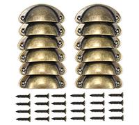 NiceLand 12 x Vintage Retro Vintage Furniture Handle Cabinet Door Drawer Knob with Screws Bronze