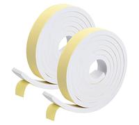 NiceLand Self-adhesive Sealing Tape, 2 Rolls 2 m, Rubber Foam, White, Weather Stripping for Door, Window, Bathroom, Shower, Anti-Cold, Wind, Noise and Collision