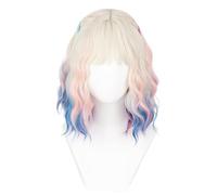NiceLisa Enid Wavy Women Werewolf Wig Wednesday Cosplay Costume Wigs Blonde Blue Pink + 2 Hairpins