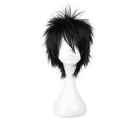 NiceLisa Halloween Party Cosplay Wig Short Black Fluffy Male Ash Ketchum Lawliet L Anime Comic Costume Wig