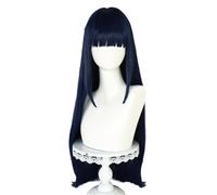 NiceLisa Hyuga Hinata Anna Yamada Wig Long Straight Deep Blue Women Cosplay Costume Wigs with Bangs