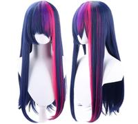NiceLisa Twilight Sparkle Little Pony Wig 70cm Long Blue Pink Straight Women's Cosplay Synthetic Wig