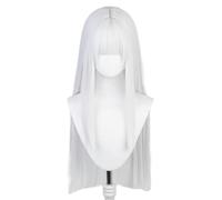 NiceLisa White 80cm Straight Long Halloween Women Girl's Anime Cosplay Costume Wigs