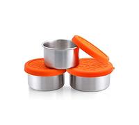 nicelock Small Stainless Steel Food Storage Containers | Nesting Snack Boxes Set of 50 ml, 100 ml, 220 ml | Dressing Pots Salad Condiment Containers for Baby Weaning Food Kids Snacks Desserts BPA-Free