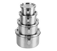 nicelock Stainless Steel Food Containers with Airtight Lids - Reusable Meal Prep Storage Containers Leakproof Metal Bento Lunch Box Snack Boxes for Kids Adults Stackable Kitchen Organizer Pack of 4