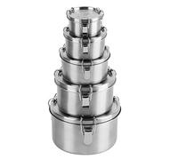 nicelock Stainless Steel Food Containers With Airtight Lids - Reusable Meal Prep Storage Containers Leakproof Metal Bento Lunch Box Snack Boxes for Kids Adults Stackable Kitchen Organizer Pack of 5