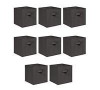 NICEME Foldable Cube Storage Unit Boxes, Non-Woven Fabric Storage Boxes Set, Clothes Drawers for Shelves, 26.5x26.5x28 cm (Dark Grey, Set of 8)