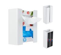 NICEME Magnetic Tissue Case Breakaway Adjustable Width Magnetic Wall Hanging Paper Towel Holder for Kitchen, Refrigerator, Bath, Washstand (White)