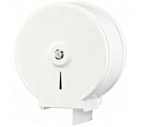 NICEME Paper Towel Dispenser - Stainless Steel Hand Towel Dispenser Lockable - Mini Jumbo Toilet Roll Dispenser - Commercial Toilet Tissue Dispensers - Diameter 255mm Center axis 40mm - White