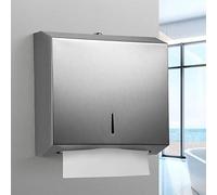 NICEME Paper Towel Dispenser, Stainless Steel Towel Dispenser, Lockable, Wall Mounted Tissue Dispenser, for Folded Towels for 250 to 400 Paper Towels
