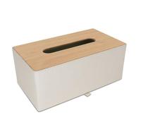 NICEME PU Leather Tissue Box, Rectangular Desktop Tissue Box, Tissue Dispenser for Office and Home, 25 x 14 x 10 cm, Beige