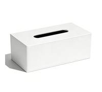NICEME PU Leather Tissue Box, Rectangular Desktop Tissue Box, Tissue Dispenser for Office and Home, 25 x 14 x 10 cm, White