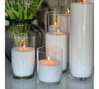 Niceme Snow Pearled Candles - 12Oz Customized Powdered Candle Sand Pourable Refillable White Pearled Candle Wax Long Lasting All Natural for Halloween Thanksgiving Christmas Wedding Party (No Wick)