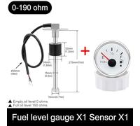 Niceminiwall 0-190ohm Fuel Level Gauge Meter Fuel Level Sensor Fuel Gauge 52MM for Boat Car(275mm)