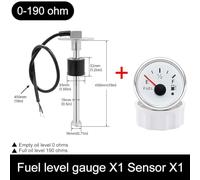 Niceminiwall 0-190ohm Fuel Level Gauge Meter Fuel Level Sensor Fuel Gauge 52MM for Boat Car(450mm)