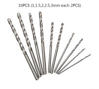 Niceminiwall 0.6-6mm Keyless Chuck for for Hand Drill Set with 10 Carbide Drill Bits, Aluminium Alloy Mini Rotary Tool for for Wood Plastic PCB Resin Metal Model Making and(10pcs Drill bit)