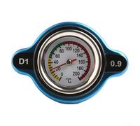 Niceminiwall 0.9 BAR Pressure Radiator Cap with Gauge, Billet Aluminum Construction with Red Silicone Seal for Car and Truck Engine Cooling Systems