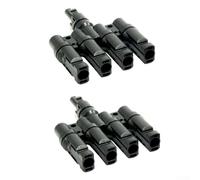 Niceminiwall 1 Pair Solar Panel Cable 4 to 1 T-Branch Connector with Fuse Holder, Splitter Coupler for PV Modules, IP67 Rated, 1000V Max, 30A, 4-6mm2