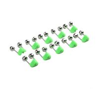 Niceminiwall 10-Piece Fishing Bite Alarms with Rod Clamp - Green and Silver ABS and Metal Bells for Strike Detection, Compatible with Most Fishing Rods