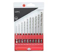 Niceminiwall 10-Piece Hex Shank Drill Bit Set with Cobalt Hole Opener for Metal Drilling, 135° Split Point Design for Quick Change Power Tools and DIY Home Use