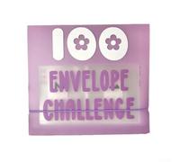 Niceminiwall 100 Envelope Challenge Savings Binder with 100 Labeled Slots, Waterproof Transparent PVC Cash Envelope System for for Budget Planning and Money Saving, Organised(Purple)