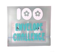 Niceminiwall 100 Envelope Challenge Savings Binder with 100 Labeled Slots, Waterproof Transparent PVC Cash Envelope System for for Budget Planning and Money Saving, Organised(Blue)