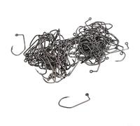 Niceminiwall 100pcs V Bend 90 Degree Aberdeen Offset Jig Fly Tying Hooks, Strong Wire Metal Fishing Hooks with Black Nickel Plating for Freshwater Saltwater Angling,(4#)