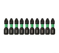 Niceminiwall 10PCs 25mm Alloy Steel Magnetic Screwdriver Bit Set for PZ1/PZ2/PZ3 Hex Shank Drill Screwdrivers, Compatible with Most Power Tools for Professional(PZ2)