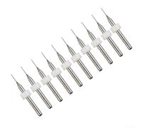 Niceminiwall 10pcs Carbide Steel PCB Drill Bit Set for Circuit Board, Acrylic, Wood and Aluminum with Calibration Ring Design and Long Service Life(0.1mm)