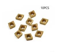 Niceminiwall 10pcs CCMT060204-HM YBC251 Carbide Inserts for CNC Lathe Turning Tools, Gold Coated Indexable Cutting for Steel and Stainless Steel Processing